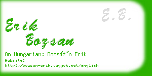 erik bozsan business card